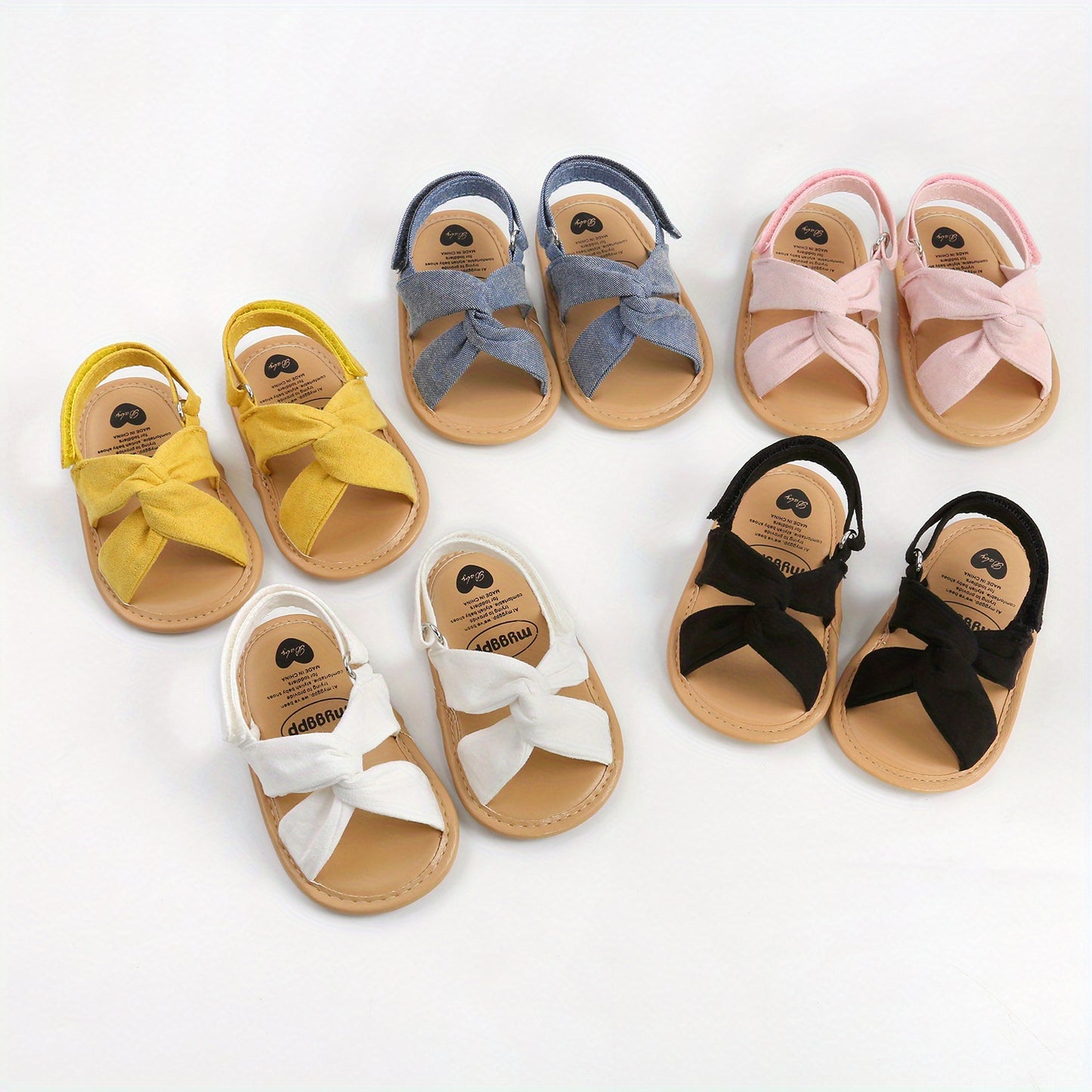 Baby Girls Hook And Loop Sandals, Lightweight Non-Slip Comfy Walking Shoes For Newborn Infant, Summer