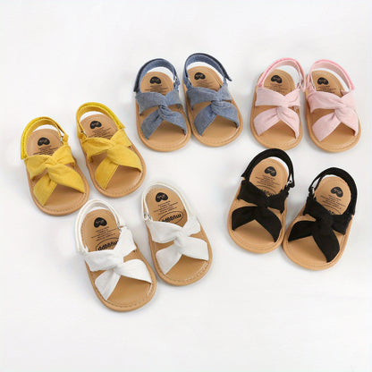 Baby Girls Hook And Loop Sandals, Lightweight Non-Slip Comfy Walking Shoes For Newborn Infant, Summer