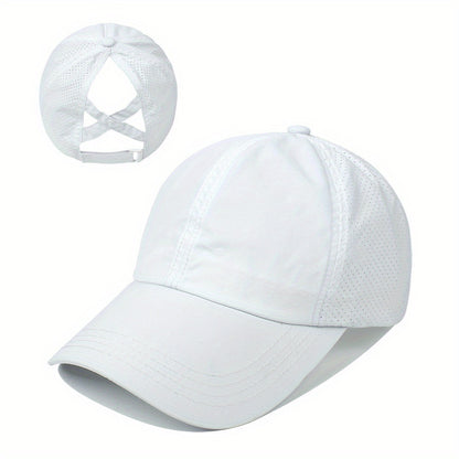 [1X Summer Cap] 1X Quick-Dry Summer Baseball Cap | Men's Ponytail Sun Protection Hat, Women's Sports Cap, Camping Hat