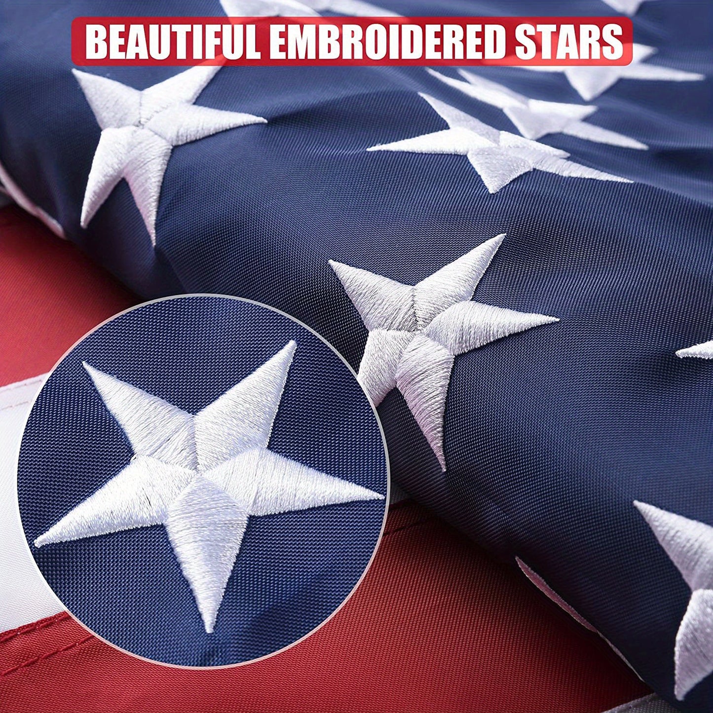 1pc American Flag 3x5 Ft TearProof For Outside, Build To Long Lasting, Fade Resistant Spun Polyester, High Wind US Outdoor Flags Embroidered Stars, Sewn Stripes, Brass Grommet
