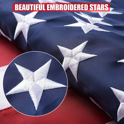 1pc American Flag 3x5 Ft TearProof For Outside, Build To Long Lasting, Fade Resistant Spun Polyester, High Wind US Outdoor Flags Embroidered Stars, Sewn Stripes, Brass Grommet