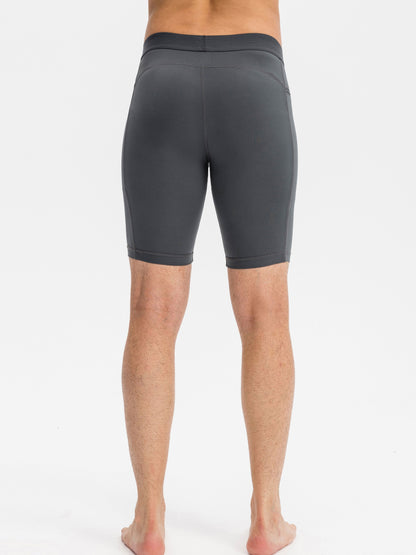 Men's Compression Fitness Shapewear Shorts Zipper Pocket Elastic Sweatwicking Quick Drying Running Training Base Layer Sportswear