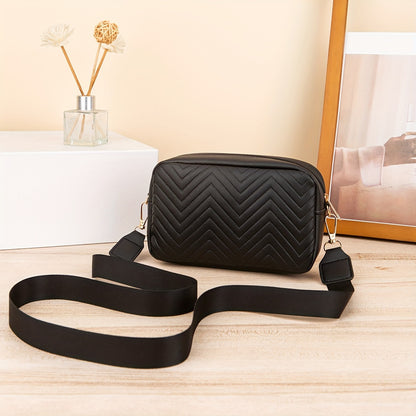 Mini Fashion Quilted Crossbody Bag, Trendy PU Shoulder Bag, Women's Casual Handbag & Phone Purse