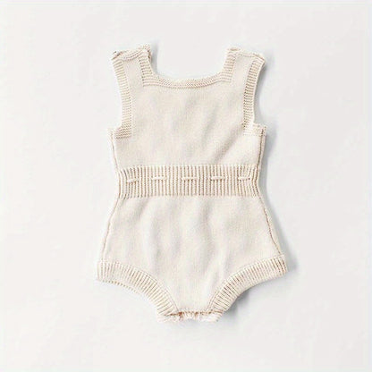 Adorable Hand-Knitted Newborn Baby Romper - Soft 100% Cotton, Pompom Details, Breathable, Comfortable, One-Piece Jumpsuit Overalls for Baby Boys and Girls, 2022 Latest Design