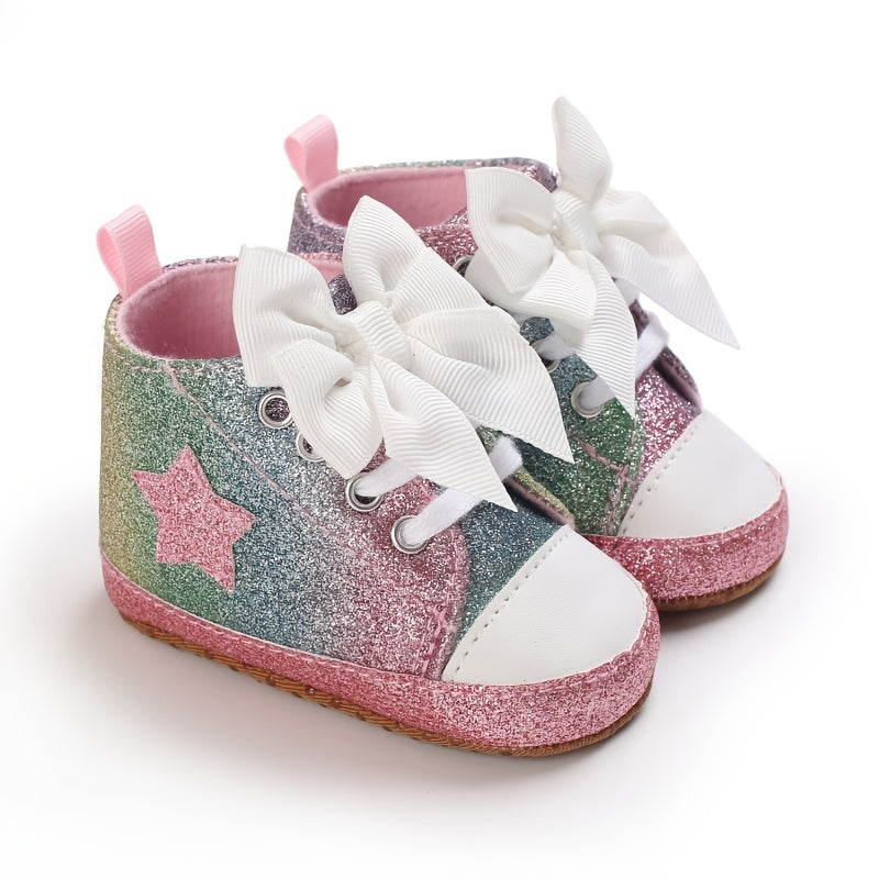 [Fashionable Star Shoes] Soft Non-Slip Baby Girl's Fashionable Five-Pointed Star Children's Sports Shoes | First Pair Toddler Shoes