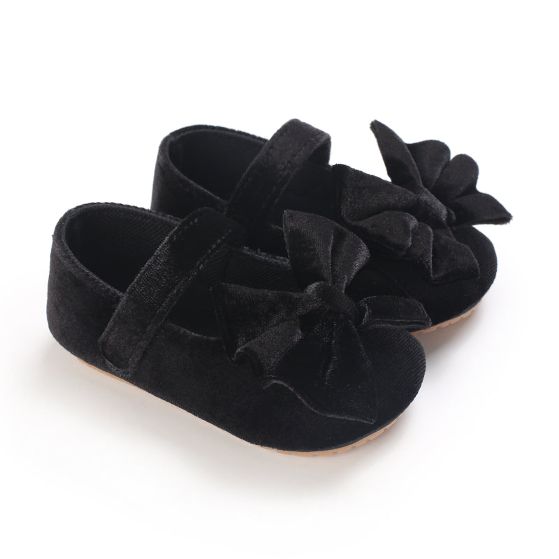 [Princess Mary Jane Flats] Princess Baby Girls Mary Jane Flats With Bowknot | First Walker Shoes Crib Shoes Wedding Party Christmas Dress Shoes