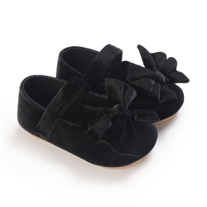 [Princess Mary Jane Flats] Princess Baby Girls Mary Jane Flats With Bowknot | First Walker Shoes Crib Shoes Wedding Party Christmas Dress Shoes