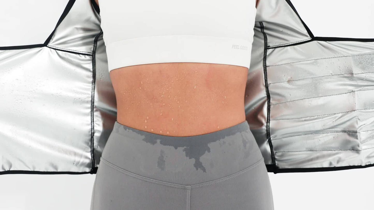 Sports Women's Sweat-Sweat Sauna Suit, Waist-Cinching Shapewear with Fixed Bra for Sagging Prevention, Slimming Running Sportswear, Easy Stick-On Design, Tummy Control Yoga Outfit, Sexy Fitness Jacket, Body Sculpting Underwea