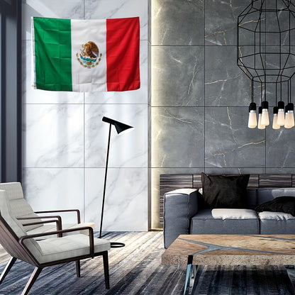 1pc Flags Mexican Flag Vivid Colors And Fade Resistant Double Stitching With Brass Grommet, 3x5 Feet