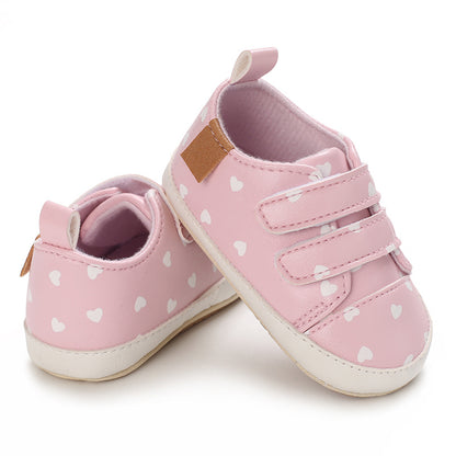 Toddler Baby Sneakers Soft Sole Non-slip Hook And Loop Fastener Shoes First Walkers Crib Shoes Girls And Boys