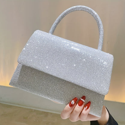 Rhinestone Decor Evening Bag, Glitter Clutch Purse For Women, Sparkly Handbag For Wedding Party Prom for Carnaval Music Festival