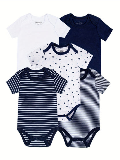 Baby Boy Round Neck Graphic Short Sleeve Onesie Romper Jumpsuit, Cotton  Baby Summer Outdoor Clothes