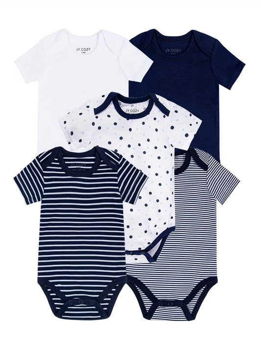Baby Boy Round Neck Graphic Short Sleeve Onesie Romper Jumpsuit, Cotton  Baby Summer Outdoor Clothes