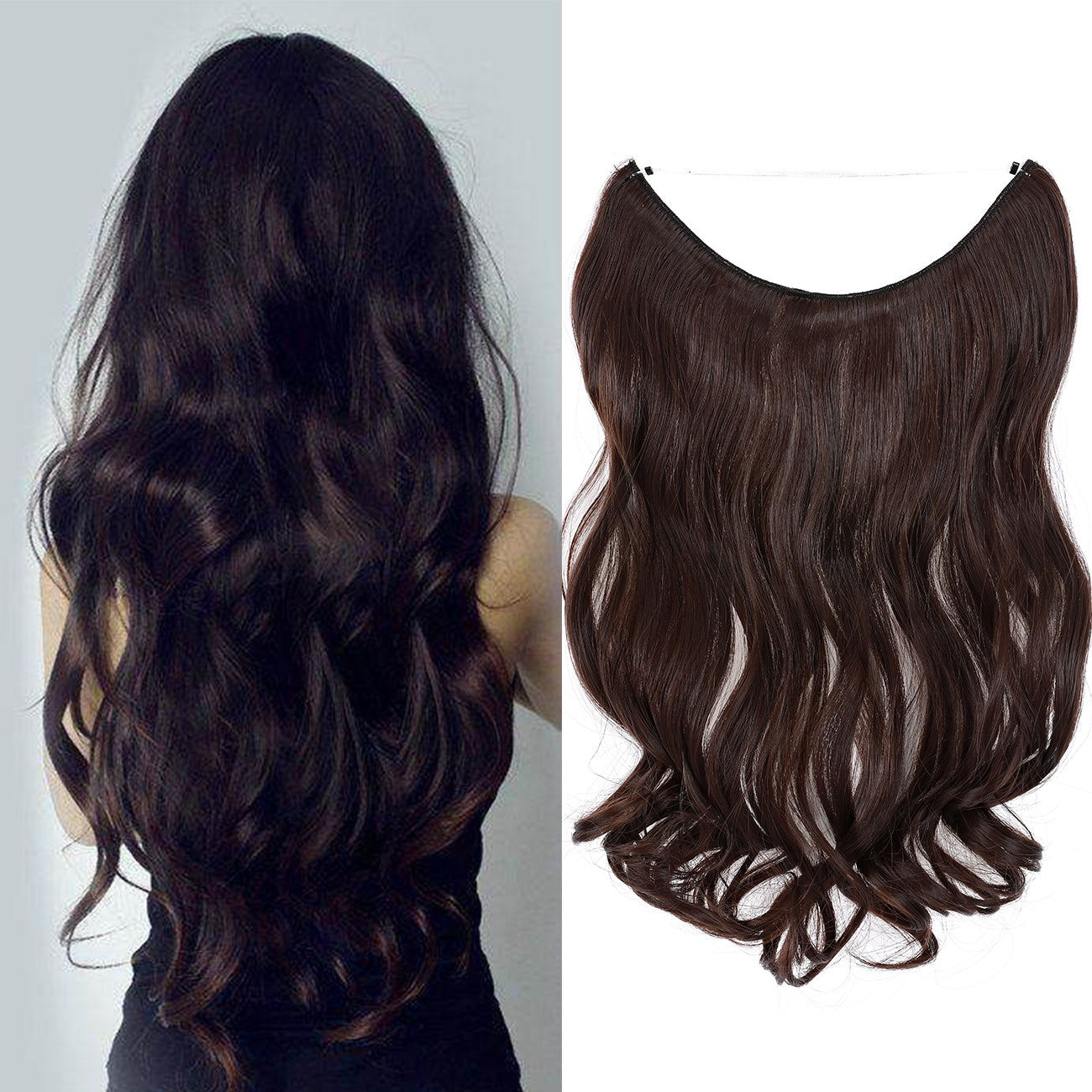 Hair Extensions Invisible Hair Extensions Secret Hidden Wire Long Curly Hair Pieces For Women Synthetic