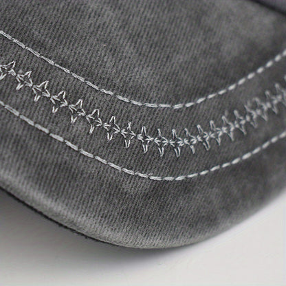 Distressed NYS Letter Embroidered Baseball Cap - Unisex Peaked Cap for Men & Women, Comfortable Fabric, Stereo Embroidered Letter, Versatile, One Size, Outdoor Sports Sun Hat for Dad