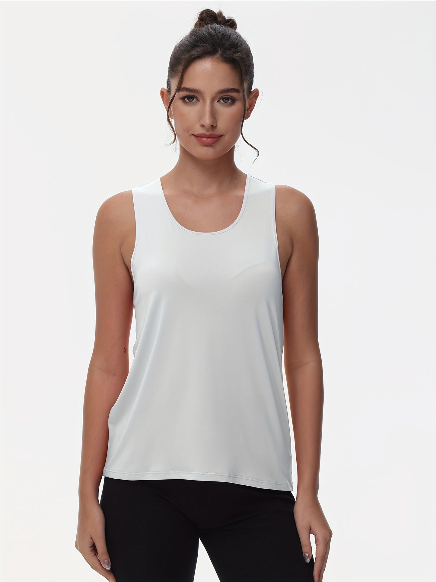 Women's Sleeveless Running Tank Top, Athletic Gym Workout Jogging Yoga Vest Top, Quick-Dry, Breathable Sportswear
