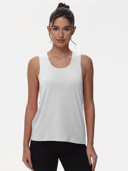 Women's Sleeveless Running Tank Top, Athletic Gym Workout Jogging Yoga Vest Top, Quick-Dry, Breathable Sportswear