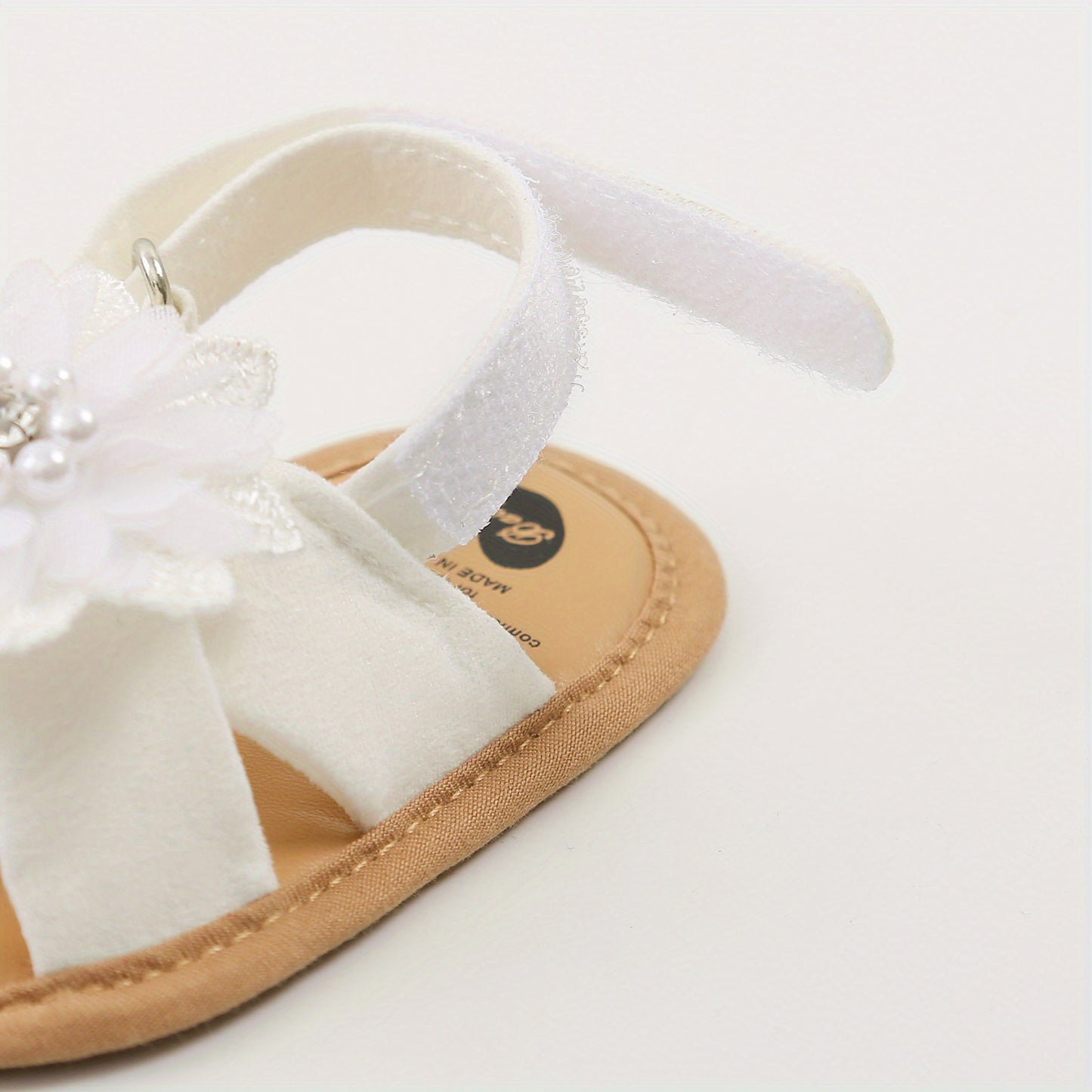 Baby Girls Flower Hook And Loop Sandals, Lightweight Non-Slip Comfy Walking Shoes For Newborn Infant, Summer