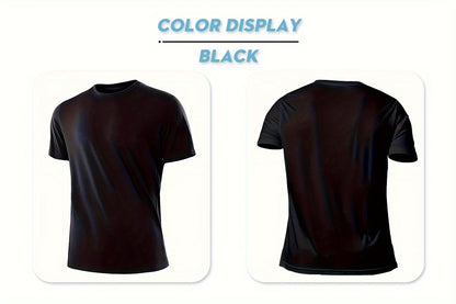 5pcs Mens Shirts Solid Color Simple Summer T-shirt Outdoor Breathable Quick Drying Clothes Running Fitness Sportswear