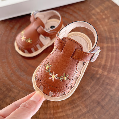 Adorable Baby Girl's Sandals - Non-Slip, Breathable, Comfortable Shoes for Toddler's First Steps, Walking, and Outdoor Play - Soft, Lightweight, Easy to Wear and Remove