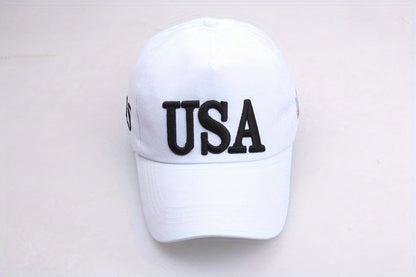 Premium USA Themed Embroidered Cotton Baseball Cap - Unisex Trucker Hat for Hip-Hop Style - Comfortable & Stylish