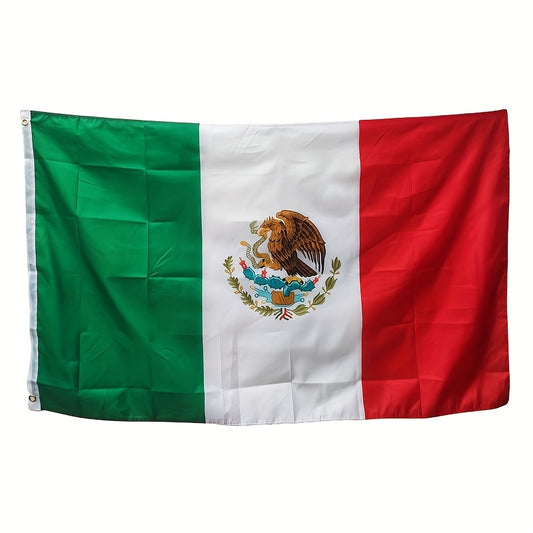 1pc Flags Mexican Flag Vivid Colors And Fade Resistant Double Stitching With Brass Grommet, 3x5 Feet