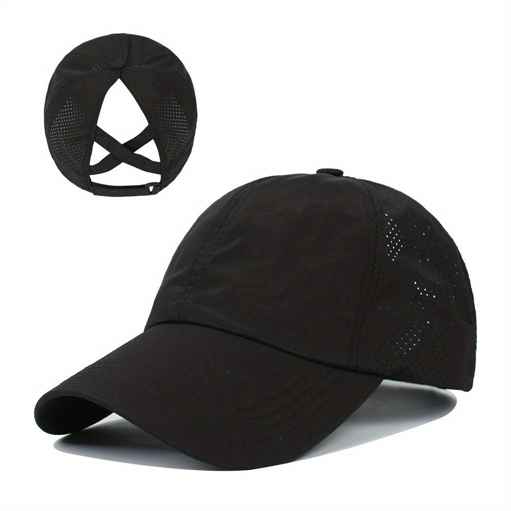 [1X Summer Cap] 1X Quick-Dry Summer Baseball Cap | Men's Ponytail Sun Protection Hat, Women's Sports Cap, Camping Hat