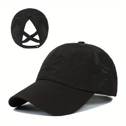 [1X Summer Cap] 1X Quick-Dry Summer Baseball Cap | Men's Ponytail Sun Protection Hat, Women's Sports Cap, Camping Hat