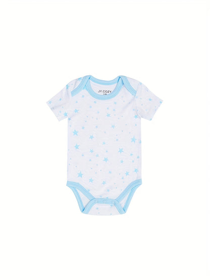 Baby Boy Round Neck Graphic Short Sleeve Onesie Romper Jumpsuit, Cotton  Baby Summer Outdoor Clothes