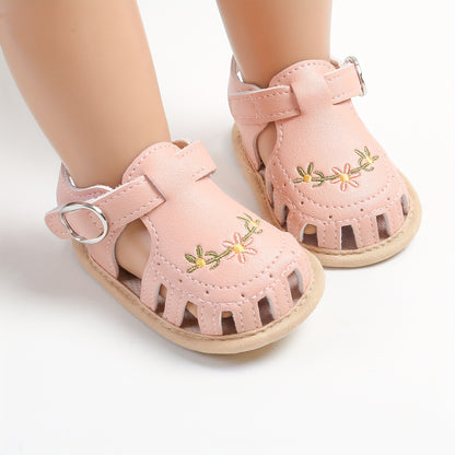 Adorable Baby Girl's Sandals - Non-Slip, Breathable, Comfortable Shoes for Toddler's First Steps, Walking, and Outdoor Play - Soft, Lightweight, Easy to Wear and Remove