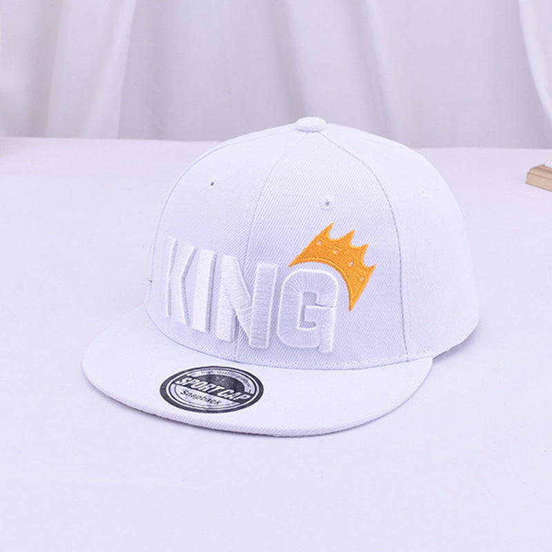 Youngsters' Hip Hop Snapback Caps - "KING" Embroidered with Crown Design, Breathable & Adjustable, Sun-Protective Baseball Hats for Boys & Girls, Perfect for Spring & Summer Outdoor Fun, Hip Hop Hat