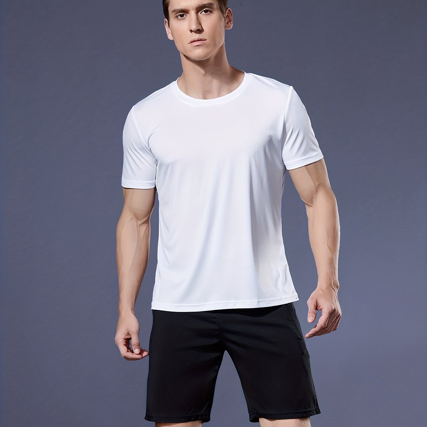 Men's Quick-Dry Athletic T-Shirt - Neon Green Workout Shirt, Lightweight Moisture-Wicking Gym Tee for Running, Training, Boxing, Cycling - Breathable Athletic Top with Round Neck, Gym Shirt, Sports Apparel, Sleek Design, Elas