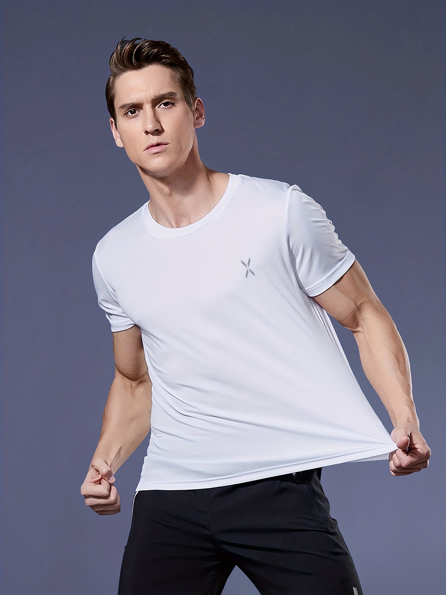 Men's Quick-Dry Athletic T-Shirt - Neon Green Workout Shirt, Lightweight Moisture-Wicking Gym Tee for Running, Training, Boxing, Cycling - Breathable Athletic Top with Round Neck, Gym Shirt, Sports Apparel, Sleek Design, Elas