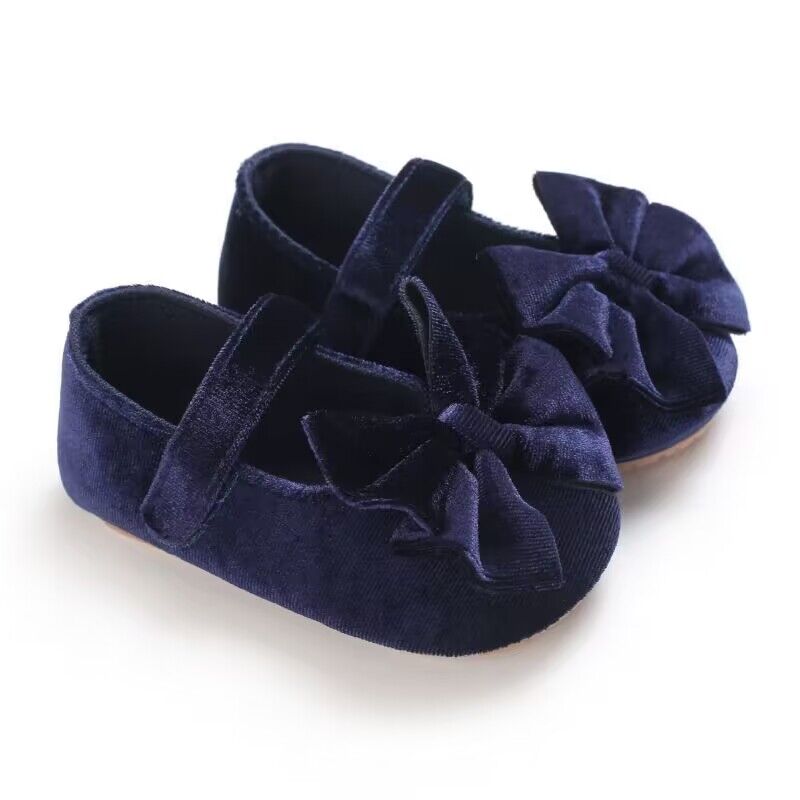 [Princess Mary Jane Flats] Princess Baby Girls Mary Jane Flats With Bowknot | First Walker Shoes Crib Shoes Wedding Party Christmas Dress Shoes