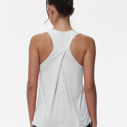Women's Sleeveless Running Tank Top, Athletic Gym Workout Jogging Yoga Vest Top, Quick-Dry, Breathable Sportswear