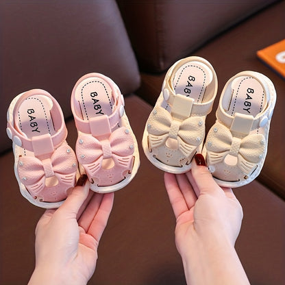 Girls Bow Tie Sandals With Buckle Belt, Summer Baby Toddler Shoes Princess Shoes Soft Bottom Infant 0-3 Years Old Little Kids Kindergarten Shoes With Assorted Colors