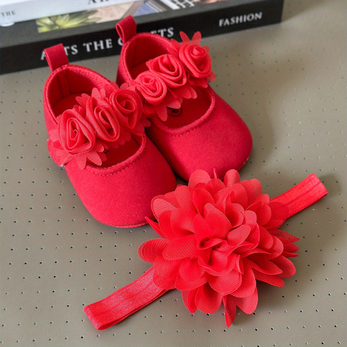 Baby Girls Flower Comfy Non-Slip Crib Shoes For First Walkers Newborn Infant, Spring And Summer