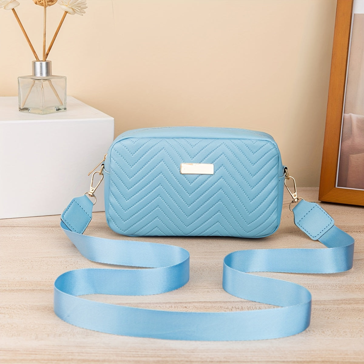 Mini Fashion Quilted Crossbody Bag, Trendy PU Shoulder Bag, Women's Casual Handbag & Phone Purse