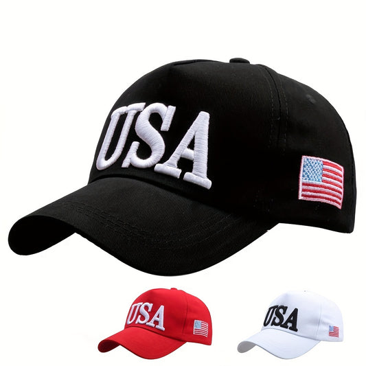 Premium USA Themed Embroidered Cotton Baseball Cap - Unisex Trucker Hat for Hip-Hop Style - Comfortable & Stylish