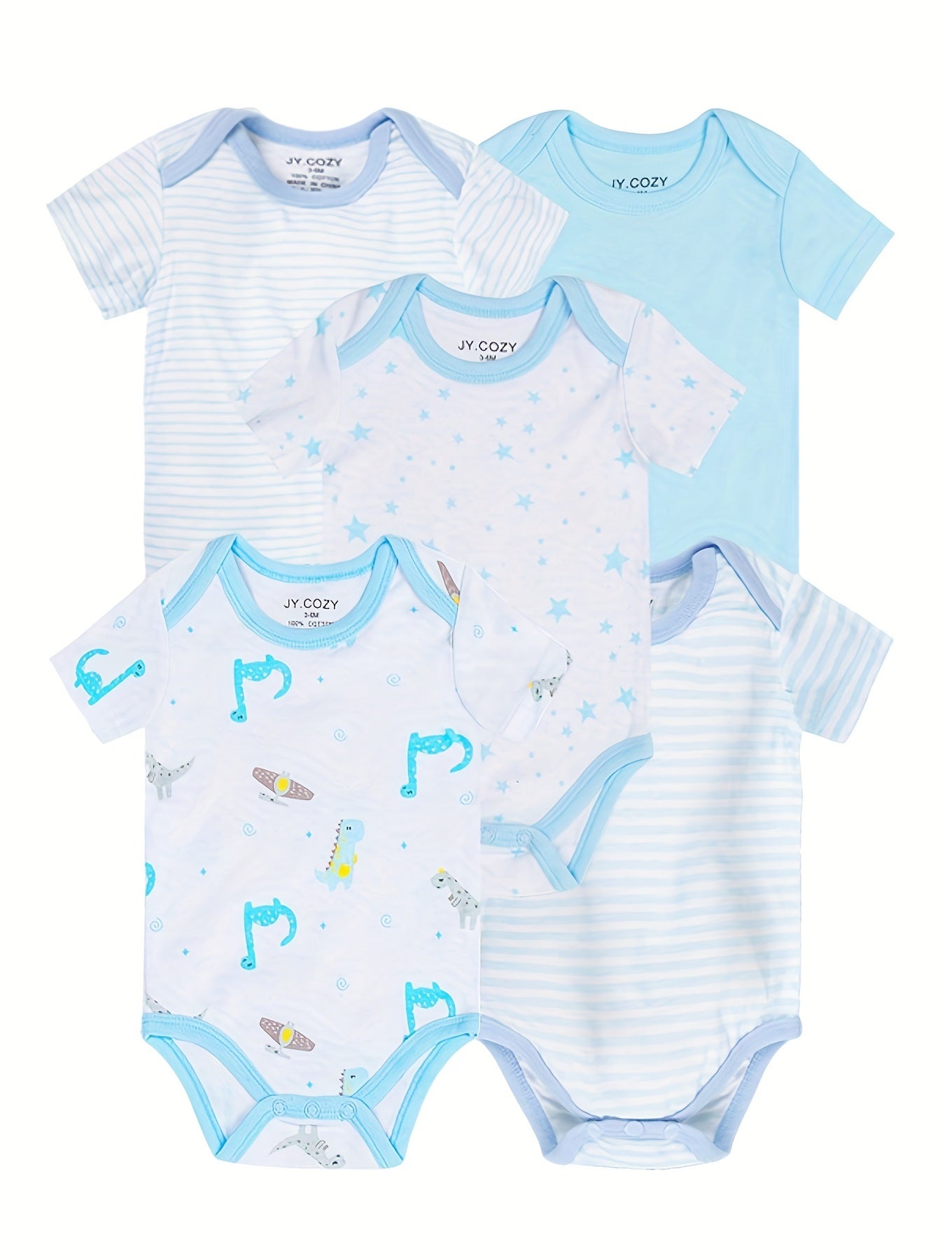 Baby Boy Round Neck Graphic Short Sleeve Onesie Romper Jumpsuit, Cotton  Baby Summer Outdoor Clothes