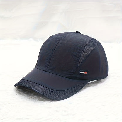 Thin Style Quick-Dry Baseball Cap Mesh Hat for Men, Summer Breathable Outdoor Fishing Sun Visor Duckbill Cap