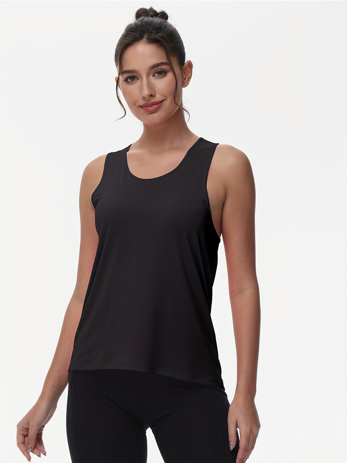 Women's Sleeveless Running Tank Top, Athletic Gym Workout Jogging Yoga Vest Top, Quick-Dry, Breathable Sportswear