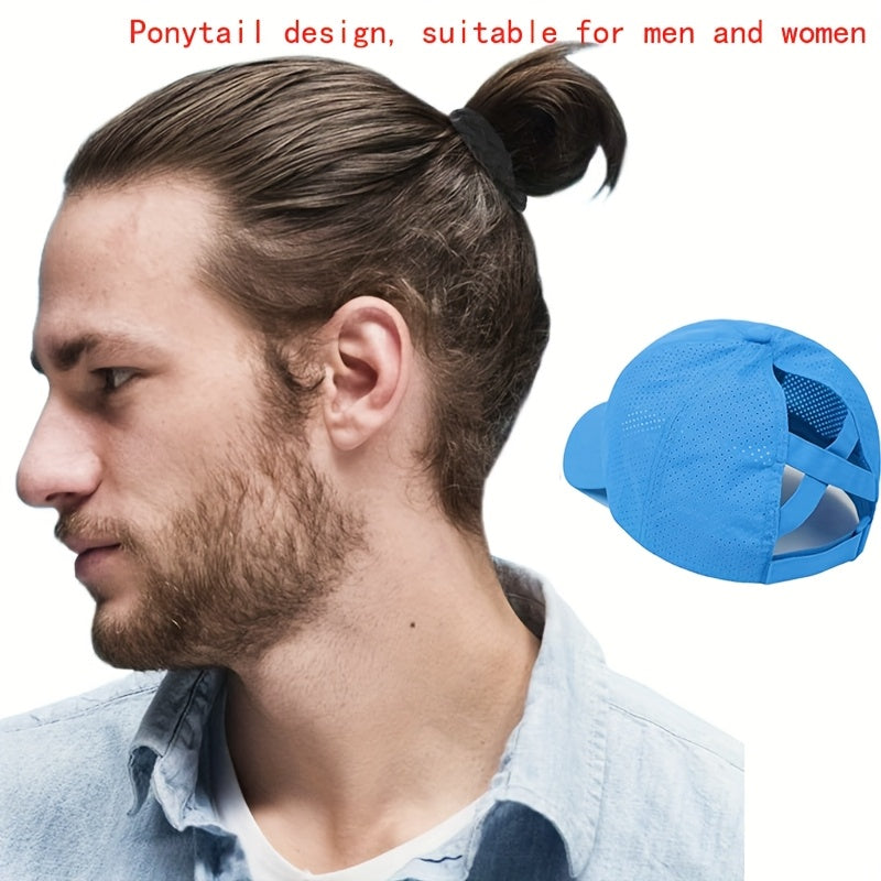 [1X Summer Cap] 1X Quick-Dry Summer Baseball Cap | Men's Ponytail Sun Protection Hat, Women's Sports Cap, Camping Hat