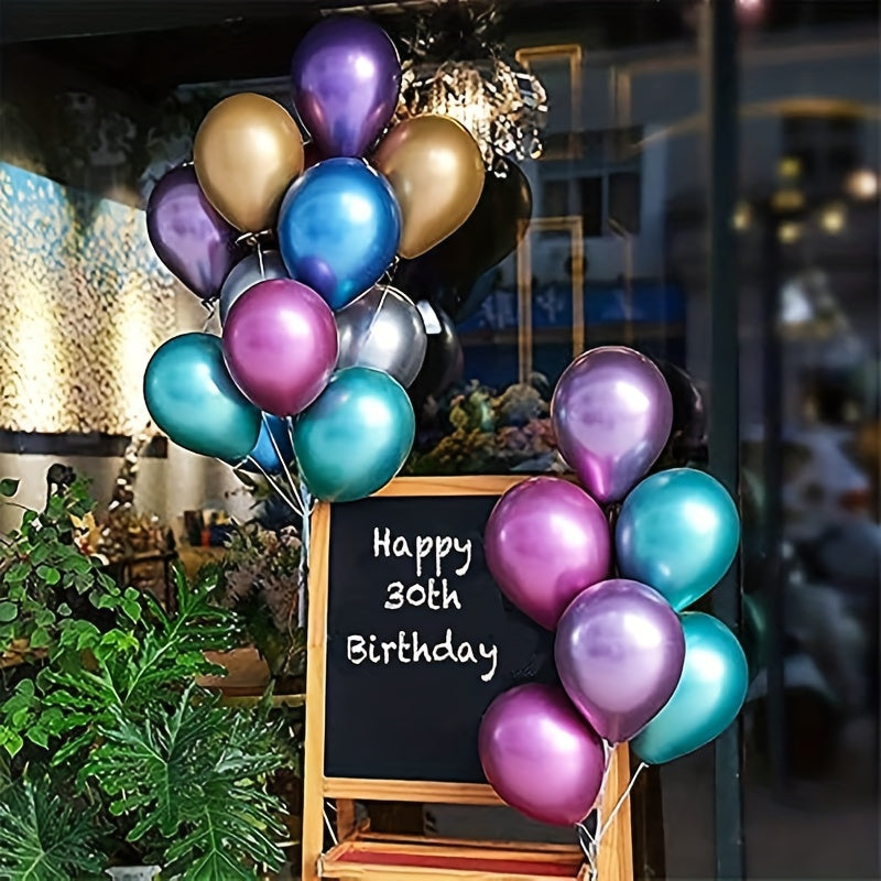 100pcs 5 Inch Metal Mixed Color Balloons With Roll Of Glue Dots Birthday Wedding Balloon Arch, Party Decorations Easter Gift