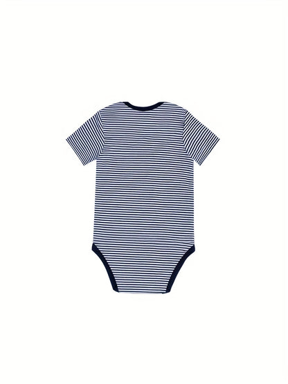Baby Boy Round Neck Graphic Short Sleeve Onesie Romper Jumpsuit, Cotton  Baby Summer Outdoor Clothes