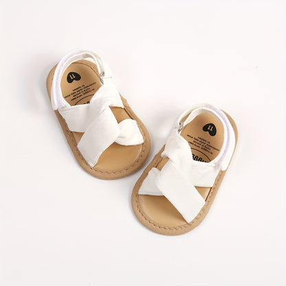 Baby Girls Hook And Loop Sandals, Lightweight Non-Slip Comfy Walking Shoes For Newborn Infant, Summer