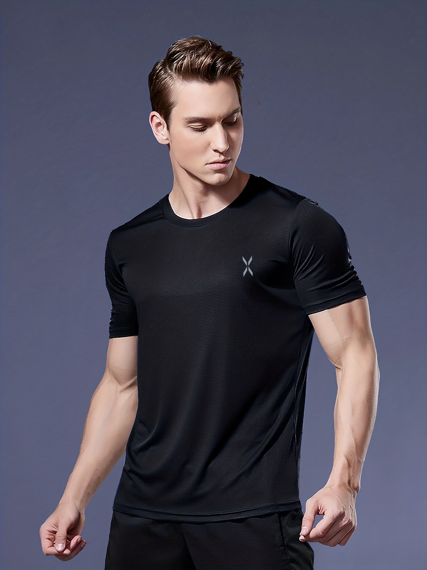 Men's Quick-Dry Athletic T-Shirt - Neon Green Workout Shirt, Lightweight Moisture-Wicking Gym Tee for Running, Training, Boxing, Cycling - Breathable Athletic Top with Round Neck, Gym Shirt, Sports Apparel, Sleek Design, Elas