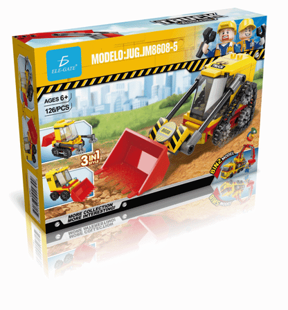 3 in 1 Backhoe Block Toy