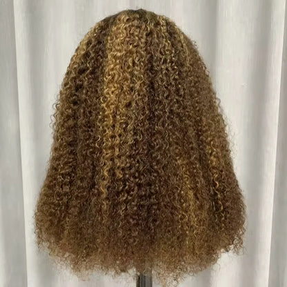 Wholesale Blonde Pixie Curly Virgin Hair Wigs Human Hair Lace Front Glueless Wigs Human Hair Cuticle Aligned Raw Indian Wigs
