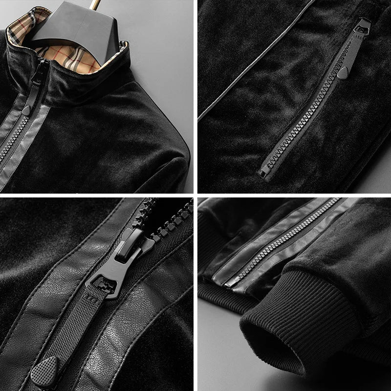 Thickened Jacket Printed Thick Velvet Winter Clothes for Men Coat Winter Jacket Men